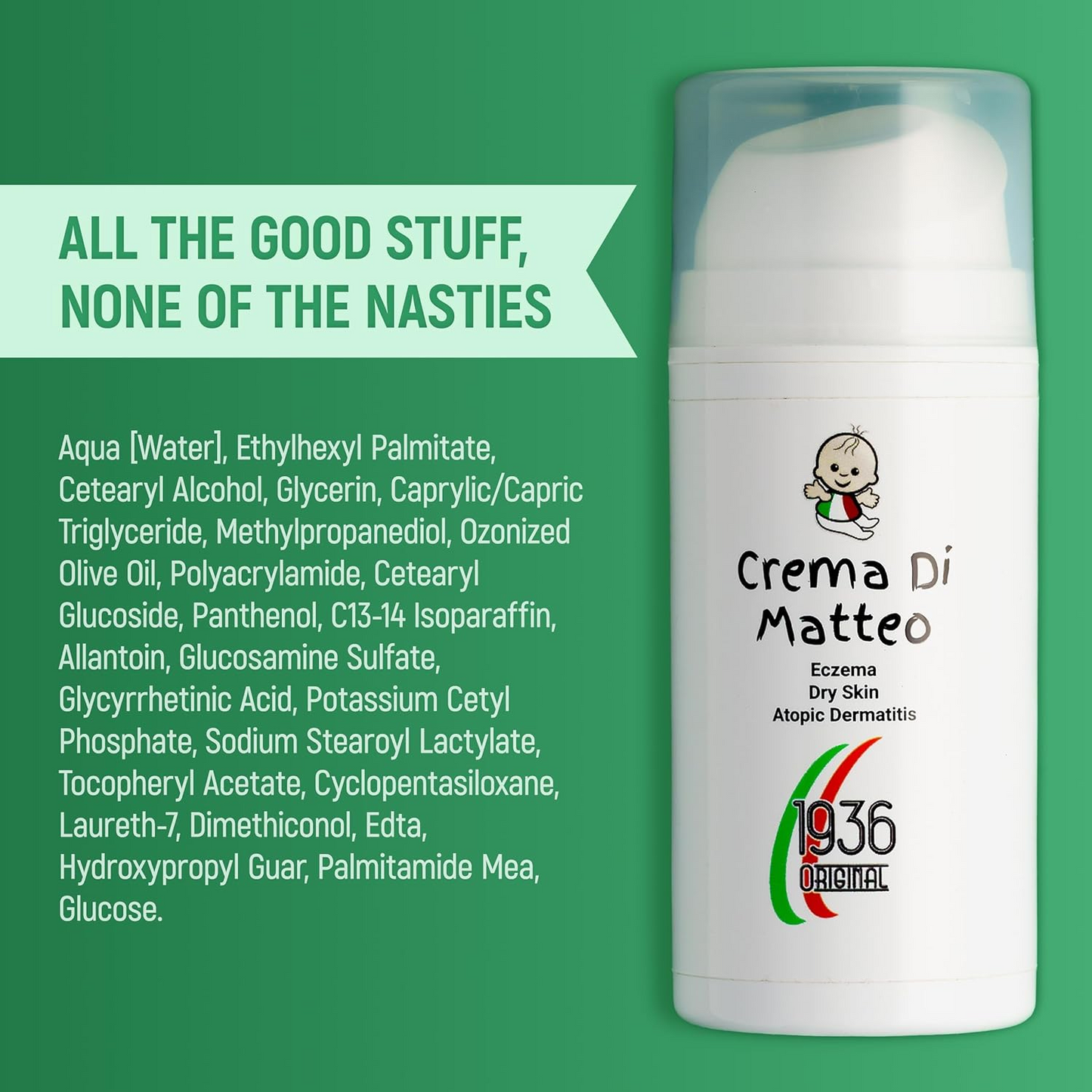 1936 Original Crema Di Matteo Cream - 100ml | Natural Eczema Relief for All Ages | Gentle Daily Moisturizer